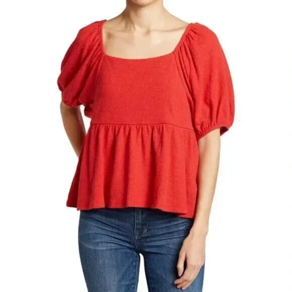 Madewell Puff Sleeve Babydoll Top